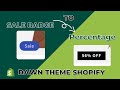 How to Display the Discount Percentage instead of Sale Badge in Shopify? | Shopify Dawn Theme | # 1