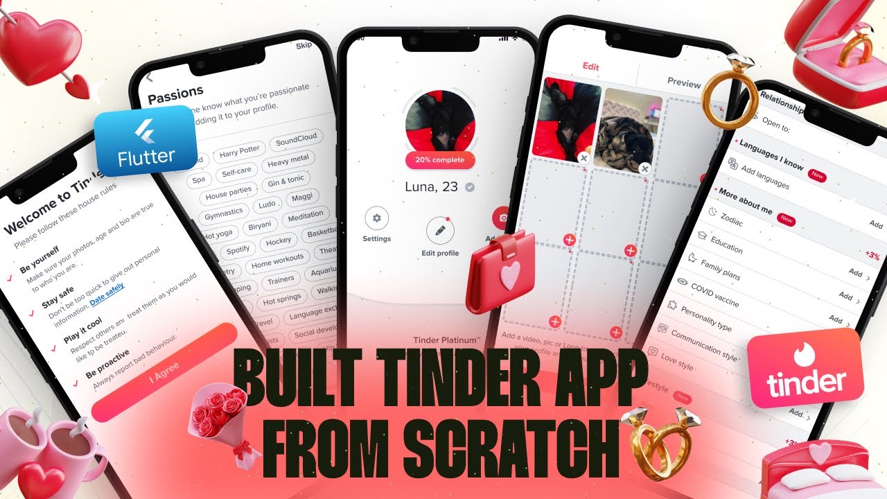 💘 Приложение для знакомств, клонированное Tinder, на Flutter | Полный учебник для начинающих и пр...