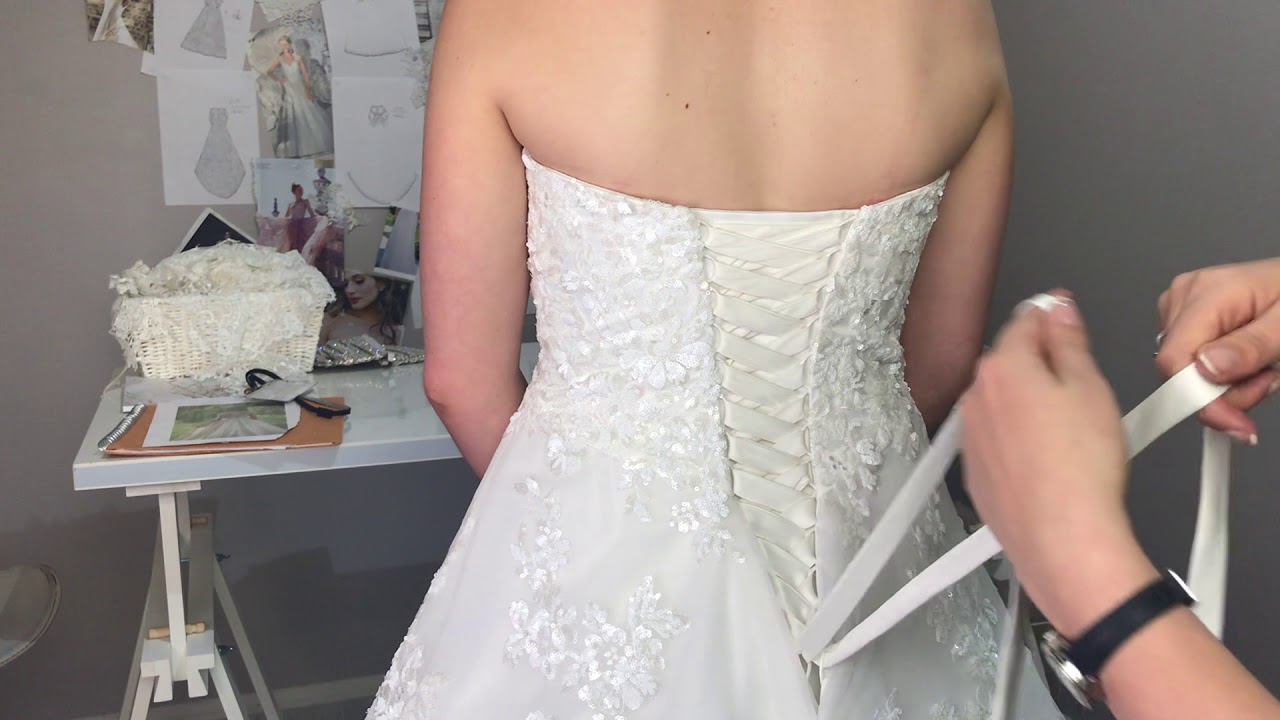 Lacing up your wedding dress YouTube