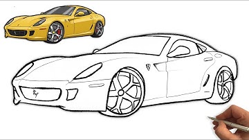 How to Draw Ferrari 599 GTB Fiorano – Step by Step Luxury Sports Car Drawing Tutorial