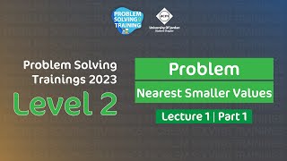 Problem Solving Trainings 2023 | Level 2 | 01 Nearest Smaller Values Problem