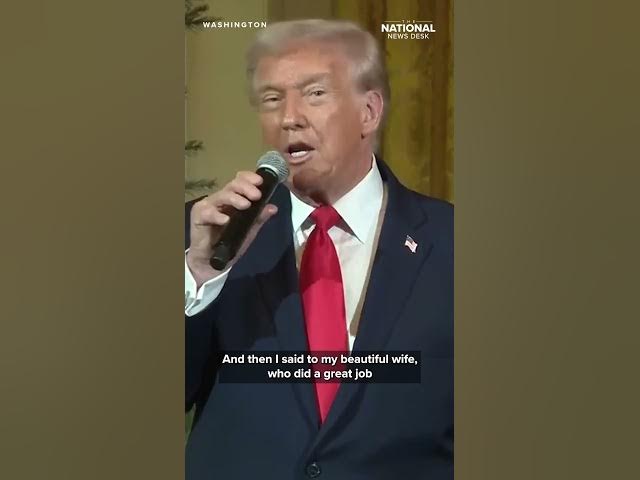 Removing Melania's Christmas trees to make room for Andrea Bocelli, his GOP friends? Trump jokes