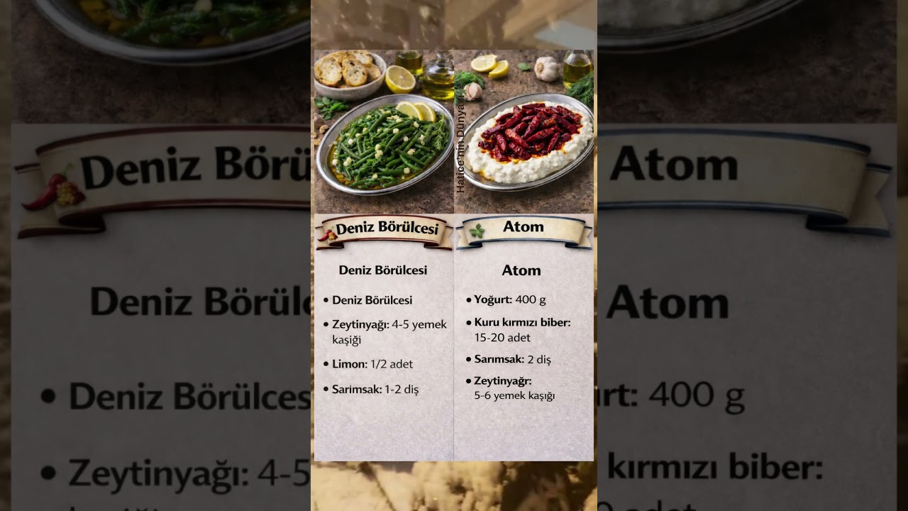🥗 Deniz Börülcesi & Atom Mezesi Tarifi 🍽️  #tarif #yemek #pratiktarifler #enfesyemektarifi