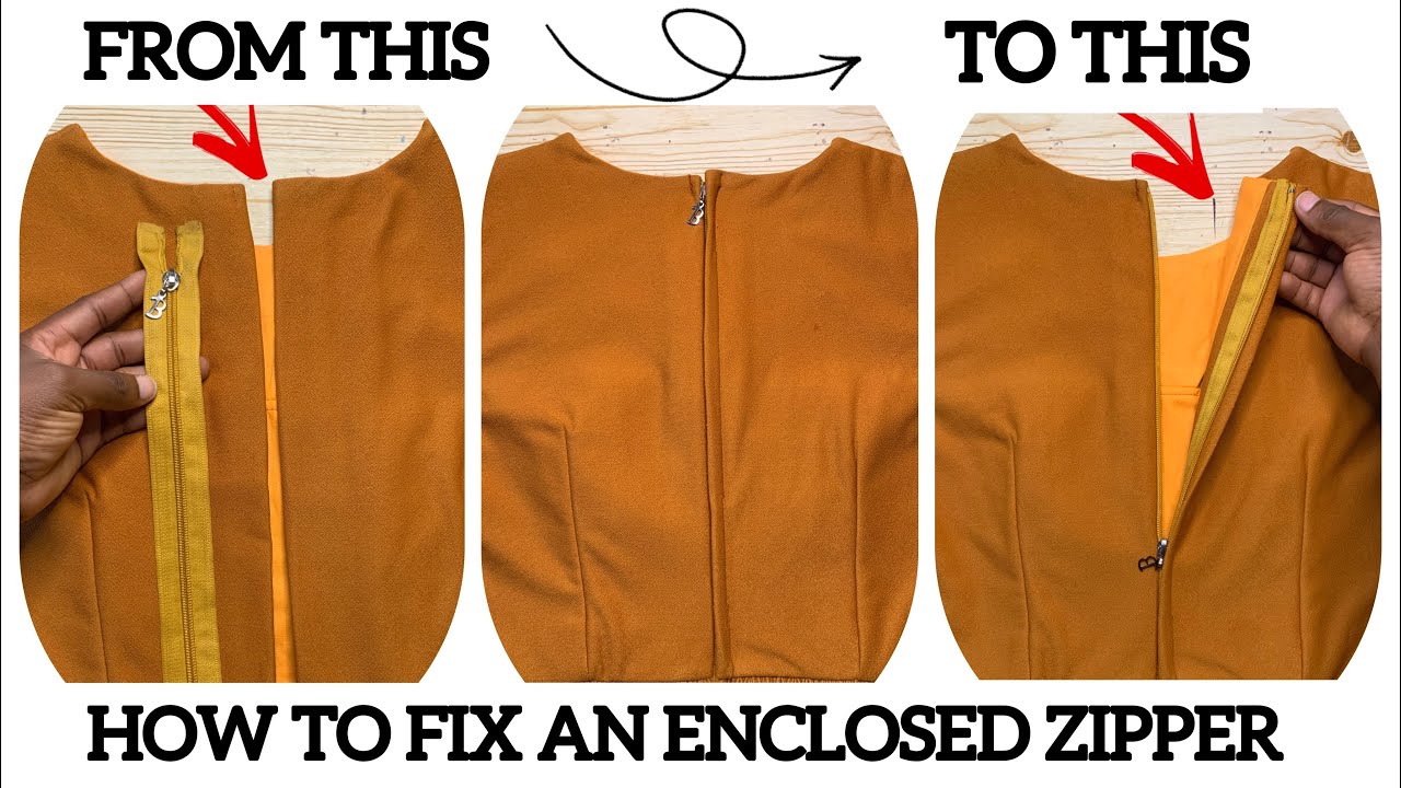 HOW TO FIX AN ENCLOSED INVISIBLE ZIPPING ON A DRESS Beginners Guide how-to-fix-an-enclosed-invisible-zipping-on-a-dress-beginners-guide