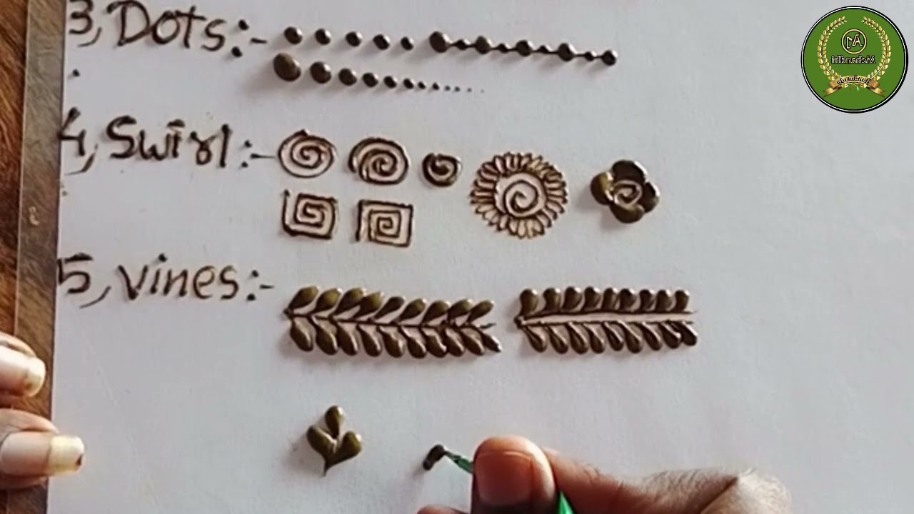 Basic line, Basic Mehandhi design | free Mehandhi artist  @A1mehandhi #freeonlinecourses #tamil