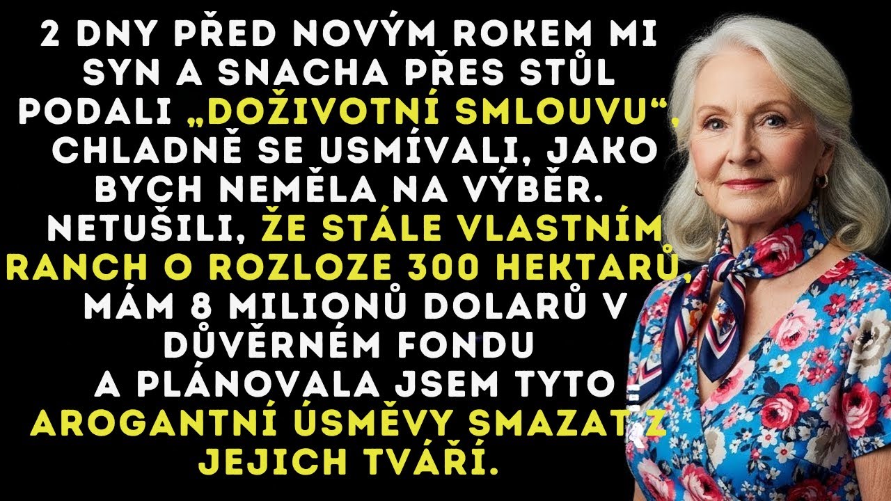 Dva dny před Silvestrem mi syn posunul po stole smlouvu a chladně se usmál. „Podepiš to hned, mami, nebo budeš odstřižena od všeho,“ řekl hlasem, který jsem nepoznávala, zatímco jeho žena si...