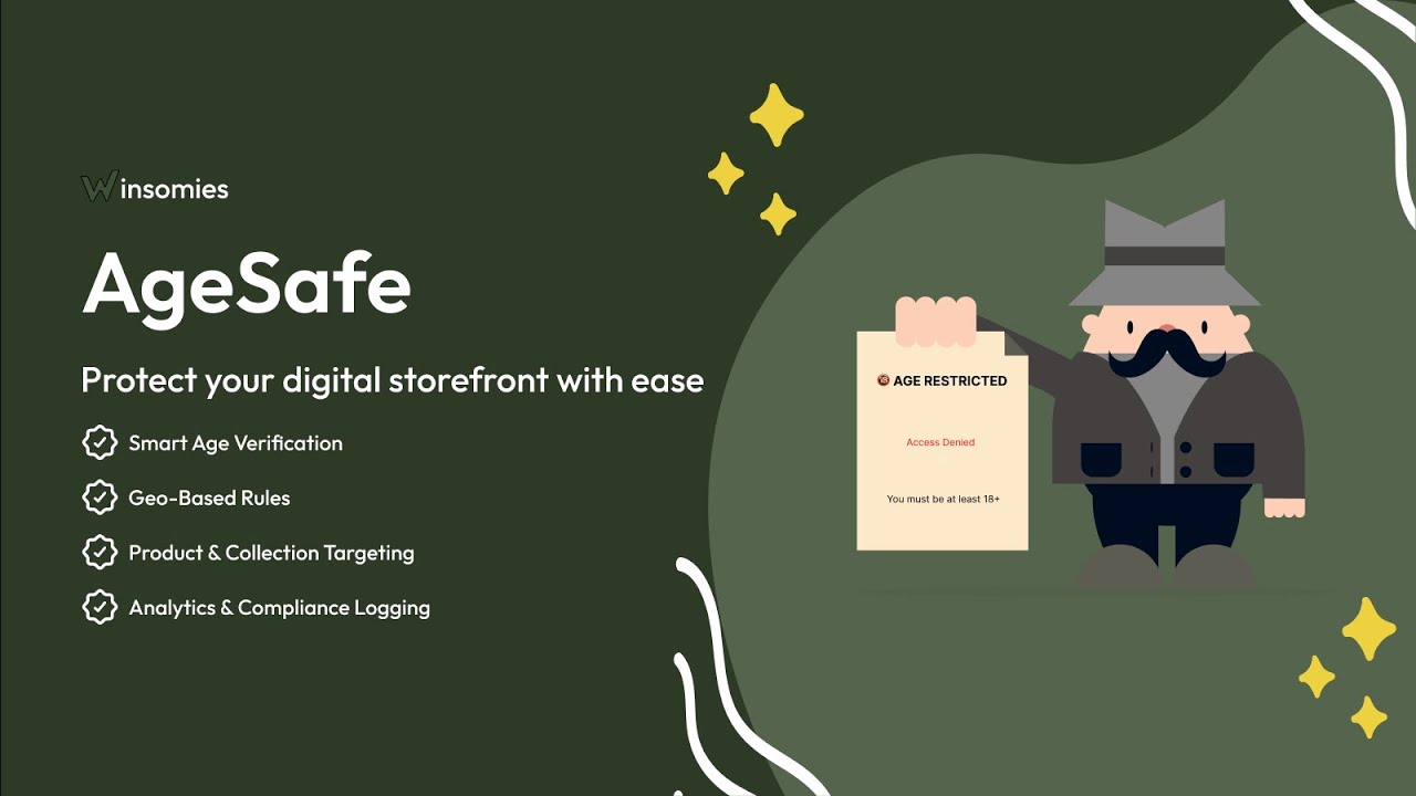 AgeSafe: Smart Age Verification for Shopify Stores | 18+, 19+, 21+ Compliance Made Easy