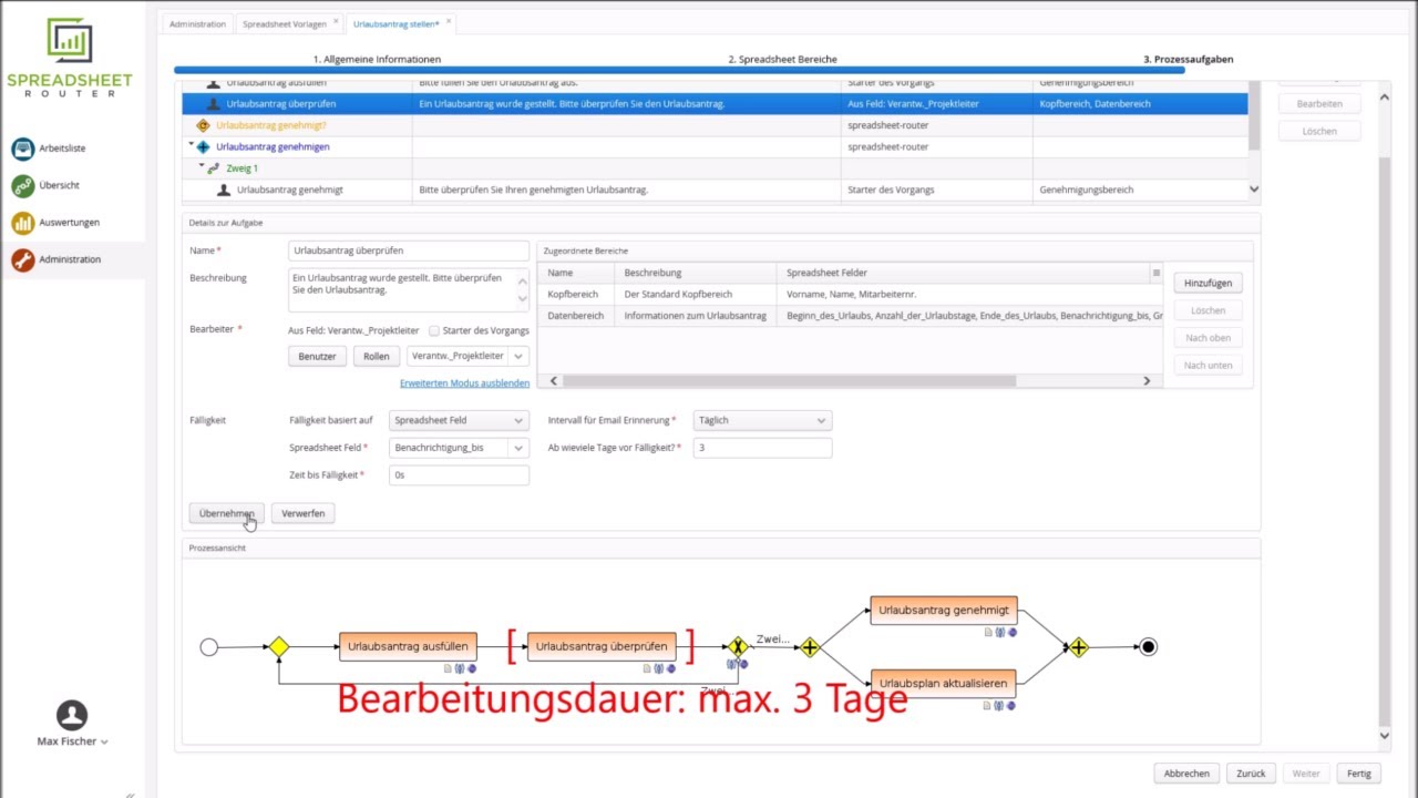 Youtube Video: Spreadsheet Router Tutorial: Fälligkeit aus Spreadsheet auslesen