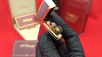 DX15  BẬT LỬA DUPONT XĂNG VÂN SỌC THẲNG VIỀN MẠ VÀNG