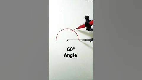 how to construct 60 degree angle using compass | 60° angle