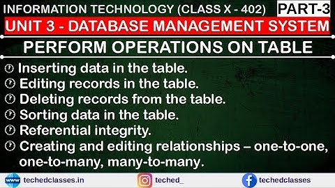 PERFORM OPERATIONS ON TABLES | PART-3 | CLASS X-402 | DATABASE MANAGEMENT | SORTING | RELATIONSHIP