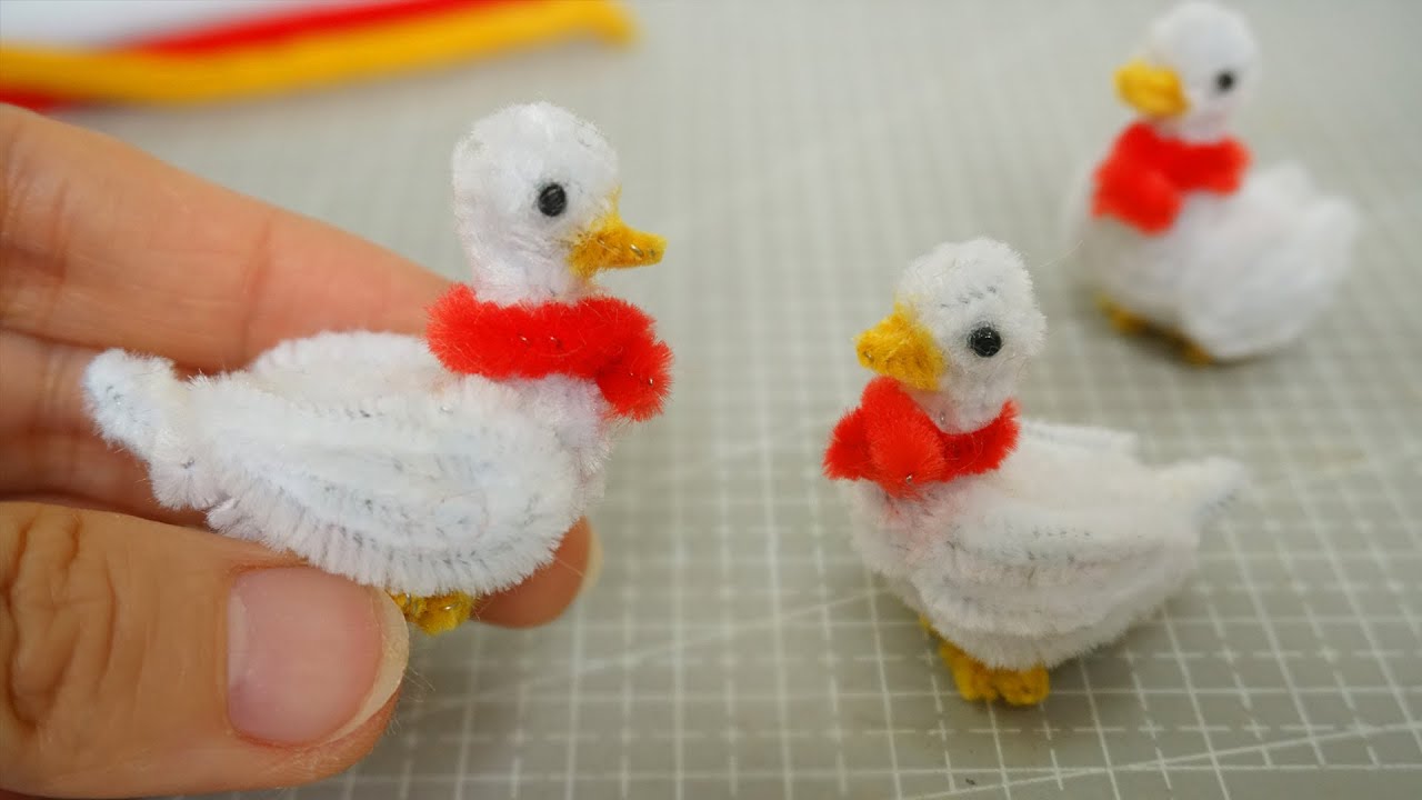 How to make a Mini Duck out of PIPE CLEANER | EASY Animals Pipe Cleaner tutorial for beginers