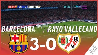 Highlights | FC Barcelona 3-0 Rayo Vallecano • La Liga 23/24 | Simulación de Video Juego