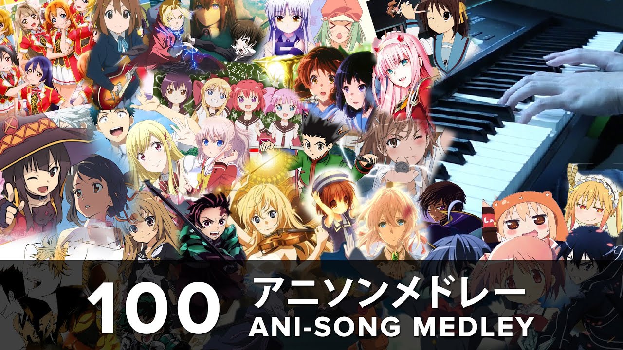 100 ANIME SONGS in 30 MINUTES Piano Medley  100000 Subscribers Special