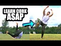 Learn to do a Cork Fast - By Morphing a Simple Front Roll Into A Spin Twist