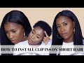 HOW TO INSTALL & BLEND CLIP-INS ON SHORT NATURAL HAIR| CURLS CURLS (Factory Direct)