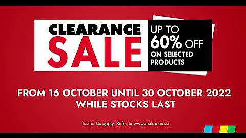 Clearance Sale Up To 60% Of Selected Products | Makro