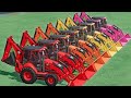 Transport with Colors - Crazy CAT Backhoe Loader with  Crazy MAN TRUCK - Farming Simulator 22