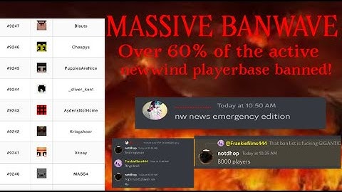 60% OF THE NEWWIND PLAYERBASE BANNED? WHAT (NW emergency news part 1)