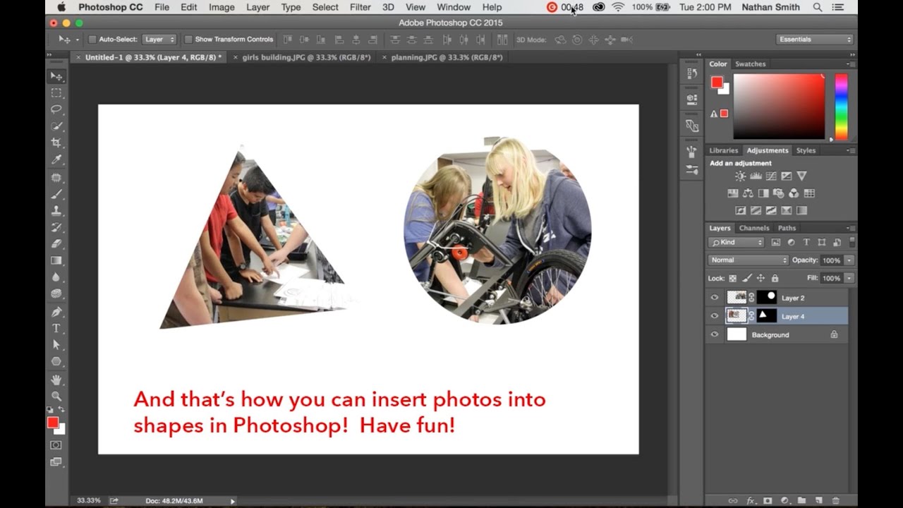 How to insert photos or images into shapes