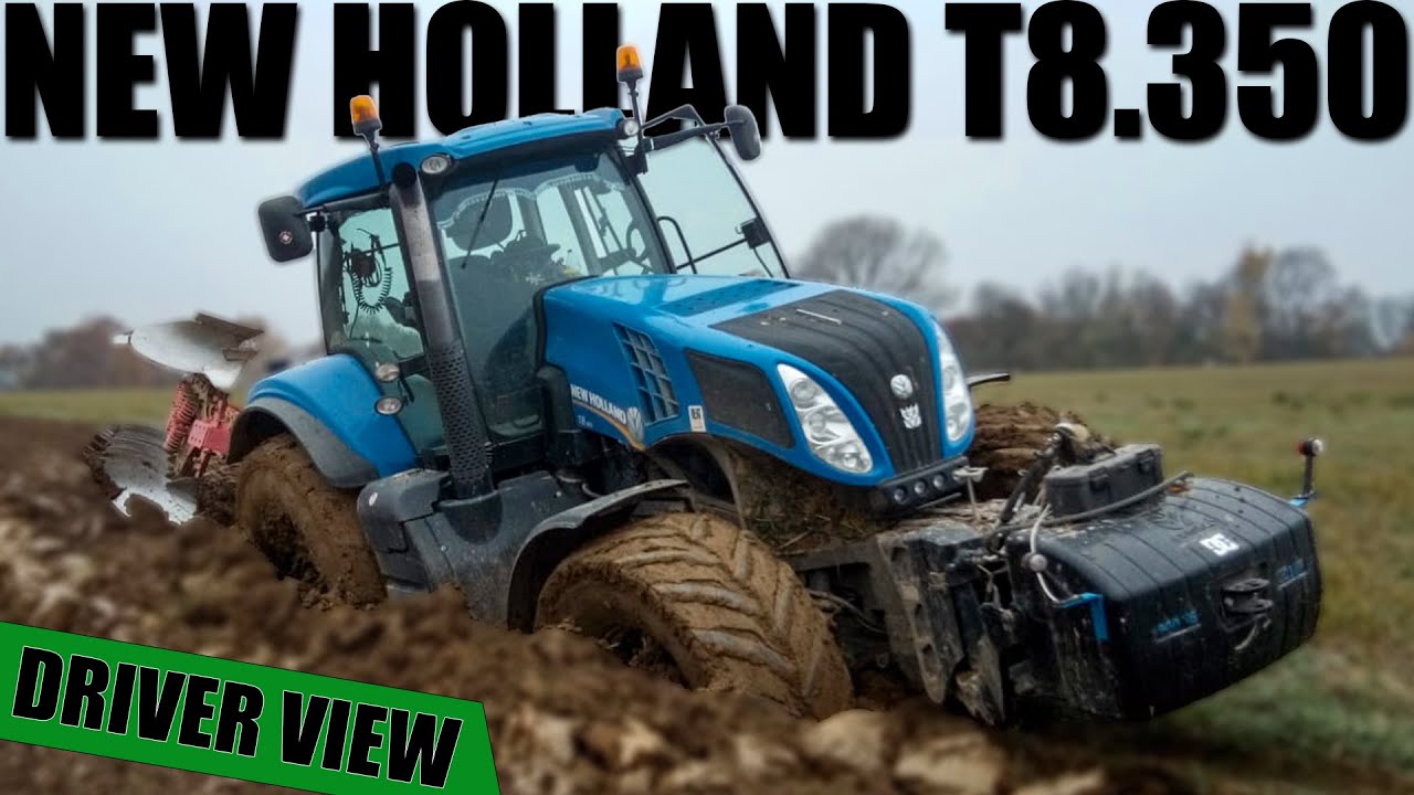 NEW HOLLAND T8.350 with OPALL-AGRI Plough | GoPro/driver view
