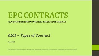EPC Contracts - 0105 - Types of Contract