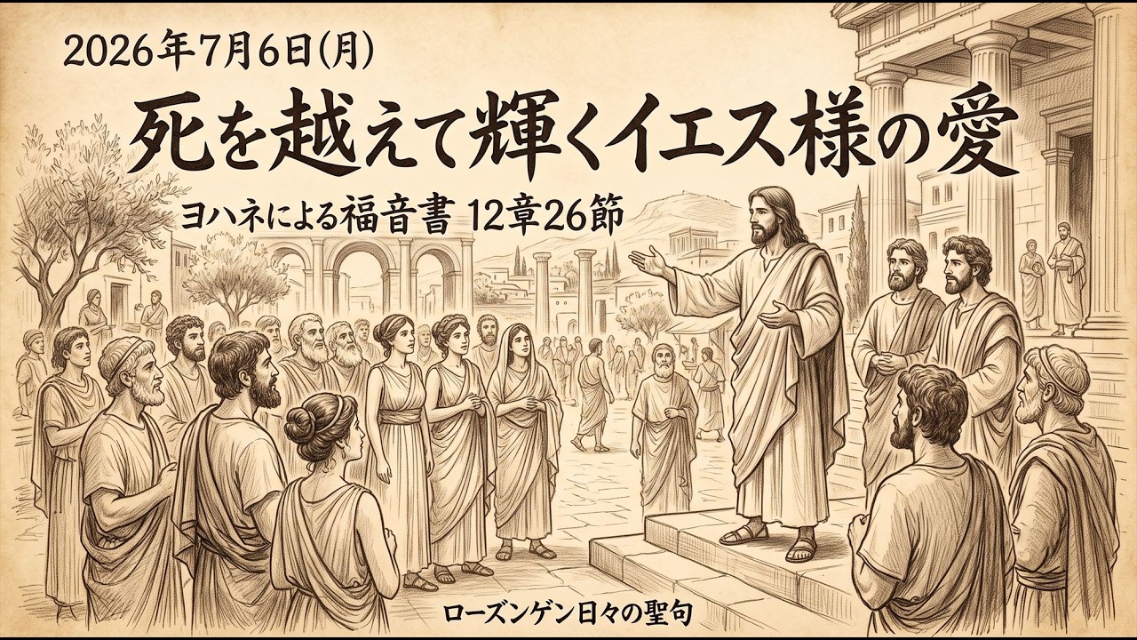 2026年7月6日(月)「死を越えて輝くイエス様の愛」ヨハネによる福音書