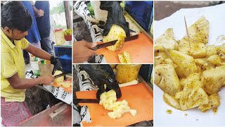 Young Man Sells Street Food masala pineapple | Street Food Bangladesh