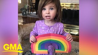 Neighborhood rainbow hunts spread hope amid COVID-19 crisis l GMA Digital