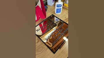 Making a mirrored sign for an events center, gold mirror always looks fire 🔥 #eventsigns