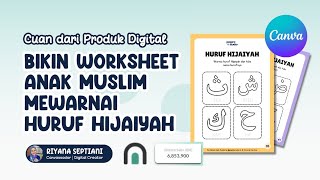 So Easy! Create Hijaiyah Letter Coloring Pages for Muslim Kids' Worksheets in Canva