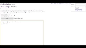Coding Bat - Java String Tutorial firstTwo