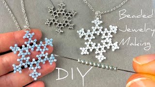 Seed Bead Jewelry Making: Beaded Necklace Tutorial | DIY Beaded Snowflakes by Beaded Jewelry Making 1,809 views 5 months ago 28 minutes