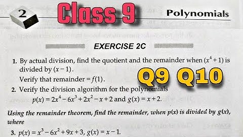 Class 9 Ex 2c Q9 Q10 Polynomials | RS Aggarwal CBSE  Exercise 2C | Rajmith Study
