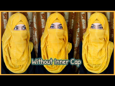 Without Inner Cap Yellow Hijab Tutorial 💛 || Without Inner Cap Hijab