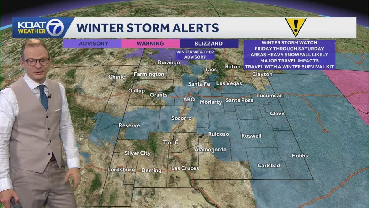 Winter storm watches issued across New Mexico - YouTube