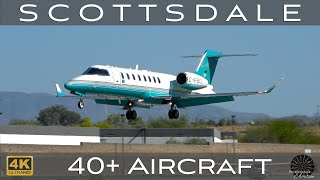 40+ Arrivals & Departures at Scottsdale (4K) | Plane Spotting | [KSDL\SCF]