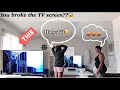 EPIC BROKEN TV SCREEN PRANK ON MOM😱😱😂 *must watch