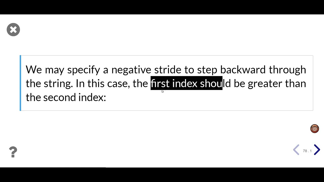 11 Stride Step in a String - YouTube