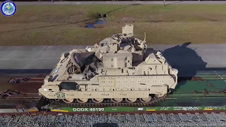 1st Armor Brigade Combat Team Loading Equipment On Trains