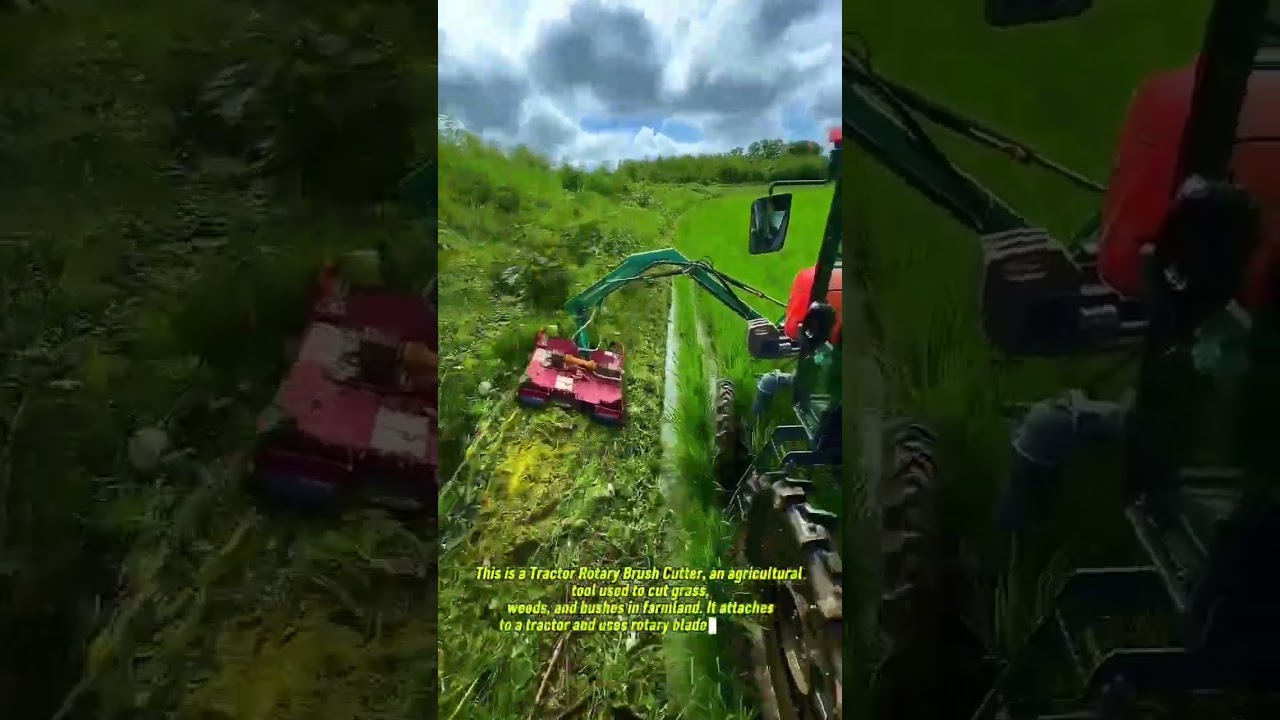 Tractor Rotary Brush Cutter | Powerful Farming Grass and Weed Cutting Machine.