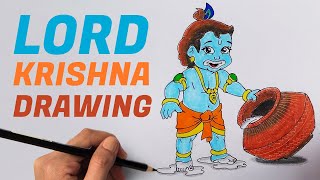 krishna lord draw easy step