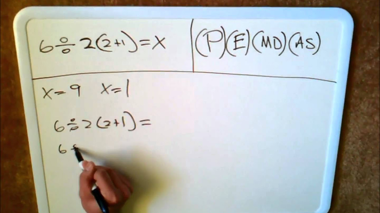 6 ÷ 2 (2 + 1) = CORRECT WAY TO SOLVE - YouTube