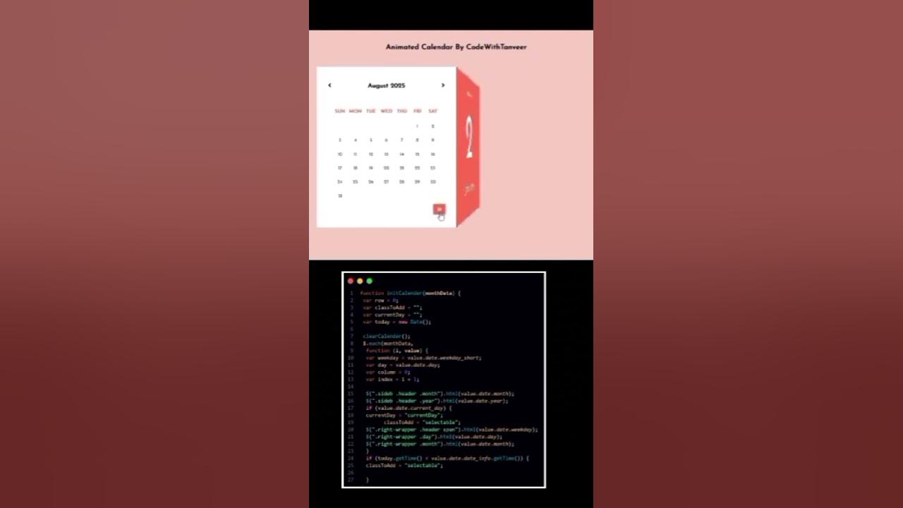 Create dynamic calendar using HTML, CSS & JavaScript | How to create ...