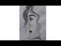 Beautiful girl  face drawing.  Easy Girl drawing. Beautiful girl drawing.