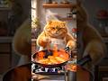Orange cat ki unique cooking: 😻 #funnyshorts #youtubeshorts #funnyvideo #cuteorangecat #viralvideo