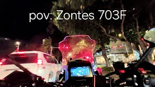 pov: driving zontes 703F in a city at night  |Conduciendo la zontes 703F de noche #z900 #tiger900gt