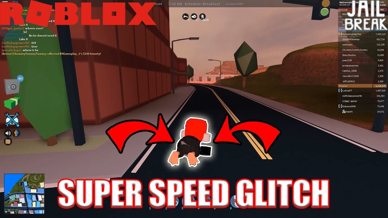 Super Speed Crouching Glitch Roblox Jailbreak Youtube - how do you crouch in roblox