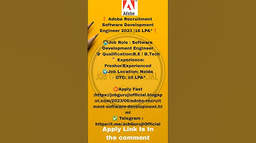 Adobe recruitment for software development Engineer