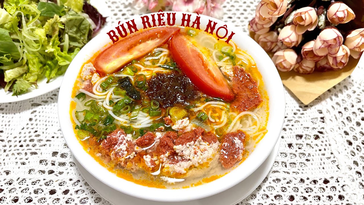 BÚN RIÊU-BÚN RIÊU BẮP BÒ HÀ NỘI nấu bằng tôm hùm đất(CRAWFISH)chuẩn vị ...